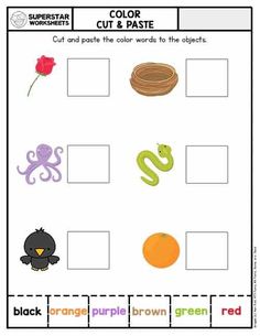 the color and pastee worksheet for children to learn how to make their own pictures