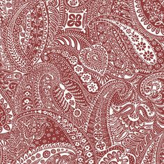 a red and white paisley print fabric