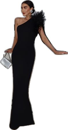 Chic Solid Color Evening Dress For Party, Elegant One-shoulder Bodycon Dress For Club, Elegant Solid Color Bodycon Dress For Evening, Chic Fishtail Evening Maxi Dress, Chic Fishtail Maxi Evening Dress, Black Mermaid Hem Dress For Summer, Black Stretch Fishtail Dress, Elegant Fishtail Maxi Evening Dress, Elegant Off-shoulder Bodycon Dress For Club