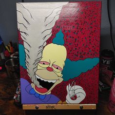 an image of a cartoon character painted on a canvas