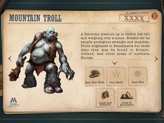 the mountain troll character is shown in this screenshot