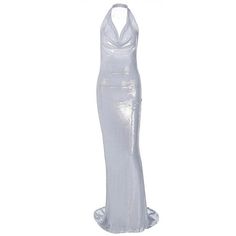 Please refer to our sizing chart for a guideline when choosing a size. 5 business days order processing time. 90% polyester 10% spandex. Fitted Backless Cowl Neck Evening Dress, Chic Fitted Maxi Dress With Cowl Back, Fitted Backless Maxi Dress With Back Opening, Fitted Floor-length Halter Dress For Prom, Fitted Maxi Dress With Cowl Back For Party, Fitted Maxi Dress With Cowl Back For Night Out, Fitted Cowl Back Maxi Dress For Party, Fitted Backless Halter Dress With Ruched Back, Fitted Maxi Dress With Cowl Back And Back Opening