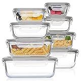 glass food storage containers with lids and dividers, set of 6 - clear / one size