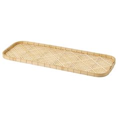 an empty bamboo tray on a white background