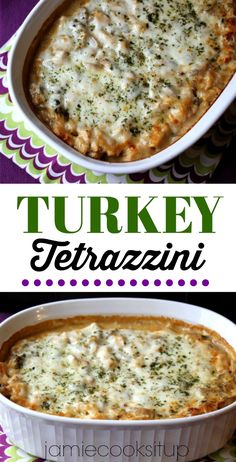 this is an image of turkey tetrazzini casserole