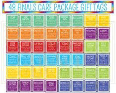 Exam Care Package Ideas Student, Finals Survival Kit, Finals Week Care Package, College Items, Sunflower Candle, Survival Kit Gifts, College Checklist, Bridal Shower Invitations Printable