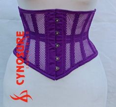 All sizes and colors are available "Heavy Duty Steel Boned Under Bust Waist Trainer Purple Cotton Mesh Corset Extreme Corset CW-131" "Brand" CynosureWears "Corset material" Outer Shell 100% Purple Mesh Cotton Inner shell 100% cotton twill lining Corset Color Purple. (If your required COLOR is not listed as contact us, All Colors are Available ..! Corset Sizes 3XS~9XL (If your required Size is not listed then contact with us, All Sizes are Available..! Corset Style Under Bust, Lace up, Fully Line Underbust Mesh Corset With Boned Bodice, Purple Fitted Underbust Corset, Fitted Underbust Cotton Corset Dress, Cotton Underbust Corset, Extreme Corset, Under Bust Corset, Cotton Corset, Steel Boned Corsets, Mesh Corset