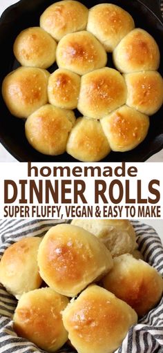 homemade dinner rolls are super fluffy, vegan and easy to make