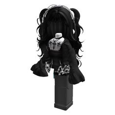 a black and white photo of a doll with long hair