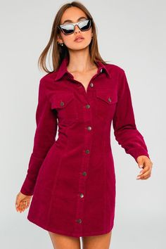 White Western Boots, Utility Dress, Pink Pineapple, And July, Fall Dress, Corduroy Dress, Next Clothes, Red Long Sleeve, Cold Brew