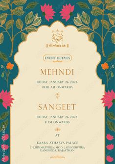 Hindu Invitation Card Design, Modern Indian Design, Indian Wedding Invitation Templates Blank, Indian Wedding Elements, Wedding Card Design Ideas, Kankotri Designs, Indian Engagement Invitation, Mehendi Invite, Traditional Indian Wedding Cards