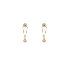 Wear them on on their own or in an earring stack. .34ct white diamonds for the pair G-H Color, VS-SI1 clarity 14k gold 16mm total length Please note these earrings are handmade to order in 4-5 weeks and can be customized to fit a larger center stone. 18k gold options also available. 14k Gold Linear Earrings With Diamond Accents Gift, Minimalist Yellow Gold Diamond Linear Earrings, Timeless Linear Earrings In 14k White Gold, Everyday Diamond White Drop Earrings, Minimalist Yellow Gold Earrings With Vvs Clarity, Timeless 14k White Gold Linear Earrings, Fine Jewelry Drop Diamond Earrings Tarnish Resistant, Tarnish Resistant 14k Gold Diamond Drop Earrings, 14k Gold Tarnish Resistant Diamond Drop Earrings