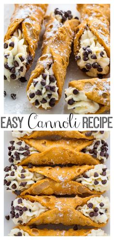 easy cannoli recipe with chocolate chips and cream