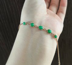 total length 17.5cm +1cm comes with certificate cabochon size 5*4*6mm Green Oval Diamond Bracelet Gift, Green Oval Diamond Bracelet For Gift, Green Cabochon Bracelets As A Gift, Green Cabochon Bracelets For Gift, Diamonds Bracelet, Burmese Jade, Hetian Jade, Bracelets Gold Diamond, Pearl Stud Earrings