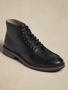 Moc-Toe Leather Boot | Banana Republic Factory Moc Toe Boots, Boots Winter, Style Upgrade, Banana Republic Factory, Leather Boot, Winter Essentials, Casual Dinner Outfit, Fashion Essentials, Modern Man