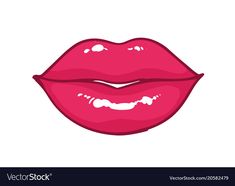 pink lips on white background with clipping