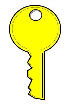 a yellow key with a hole in the middle