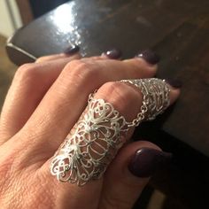 Simple Arthritis Ring Full Finger Ring 925 Silver Handmade - Etsy Handmade Adjustable Filigree Open Ring, Handmade Silver Filigree Toe Ring, Handmade Silver Filigree Open Ring, Handmade Unique Open Filigree Ring, Full Finger Ring, Full Finger Rings, Long Midi, Knuckle Ring, Filigree Ring