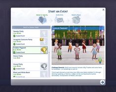 an image of a website page with children's pictures on it and the words start an event