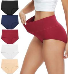 PRICES MAY VARY. FULL BACK COVERAGE-High Waisted Underwear tummy control, and nicely stretchy. With the elastic waistband,It won't rolling or bunching ,keeps you comfortable wearing them all day&night. THE BEST FOR OFFICE LADY - Comfy full coverage brief panties is really good choose for reduce back pain after long-time working. The high waisted underwear with enough support in waistband reduce the pressure on the spine, help to reduce back pain. In the meantime, it can take care your uterus kee Shapewear For Women, Women's Shapewear, Office Lady, Bra Women, Postpartum, Shapewear, Women Lingerie, Briefs, High Waist