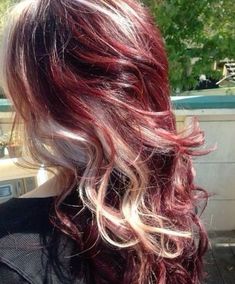 all credits go to the original owner Red And Blonde Hair, Red And Blonde, Red Hair With Blonde Highlights, Red Blonde Hair, Wine Red Hair, Colourful Hair, Hair Streaks, Dyed Hair Inspiration, Coloring Ideas