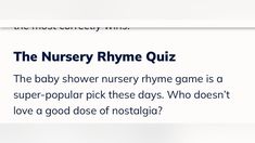 the baby shower nursery game is a super popular pick these days who doesn't love a good dose of nostalia?