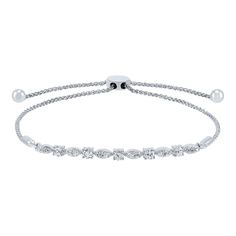 This lab grown diamond bolo bracelet glimmers with the brilliance of 17 sustainably crafted lab grown diamonds in 10K white gold. The trending style has classic beauty sure to wow her with remarkable dazzle and adjustable design.The leader in lab grown diamonds, Helzberg’s Light Heart Lab Grown Diamonds collection combines a century of heritage and innovation. | 5/8 ct. tw. Lab Grown Diamond Bolo Bracelet | 10K White Gold | Size 3 mm | Light Heart® Adjustable Diamond Bracelet, Diamonds Collection, Diamond Jewelry Set, Bolo Bracelet, Helzberg Diamonds, Gem Diamonds, Ghostbusters, Classic Beauty, Creative Arts