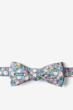 August Floral Batwing Bow Tie by Ties.com Blue Bow Tie With Bow Tie Back For Summer, Classic Blue Bow Tie For Summer, Blue Bow Tie For Summer, Spring Adjustable Bow Tie, Bohemian Garden Wedding, Yellow Tea, Butterfly Bow, Floral Bow Tie, Blue Bow Tie