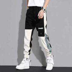 Trousers Man Joggers White Cargo Pants for Men Stacked Summer Y2k Cheap Big Size Emo Techwear