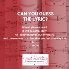 sheet music with the words can you guess the lyric?