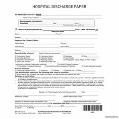 the hospital discharge paper is shown