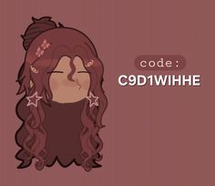 a drawing of a girl with long hair and stars on her head, text reads code coldwhinee