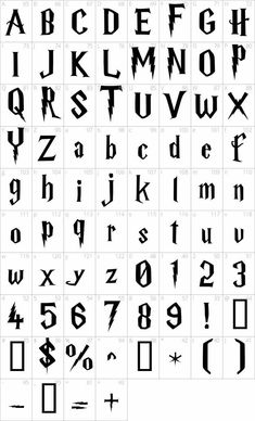 an old gothic alphabet with all the letters in black and white, including one letter