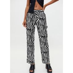 Bdg Urban Outfitters Leila Carpenter Pant Nwot, Size: 28, Color: Black/White, Zebra Print, Carpenter Pants, High Rise, Relaxed Straight Legs, Button & Zip Fly, 100% Cotton, Machine Washable, Approx Measurements(Laying Flat): Rise 11”, Inseam 29.5” -Smoke Free Home, No Trades/No Holds, Measurements Upon Request, I Video Record The Entire Packing Process, Due To Lighting Color May Vary Slightly From Photos Urban Outfitters White Cotton Bottoms, High Rise White Cargo Pants For Work, Urban Outfitters White Cotton Pants, Casual Zebra Print Bottoms For Summer, Casual Zebra Print Summer Bottoms, Casual Wide Leg Bottoms With Zebra Print, Urban Outfitters White Wide Leg Bottoms, White Bottoms With Pockets By Urban Outfitters, White Wide Leg Bottoms From Urban Outfitters