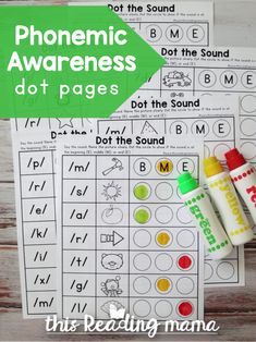 the phonicic awareness dot page with markers and crayons to help students learn how