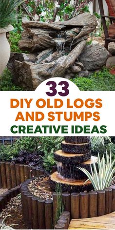 33 diy old logs and stumps creative ideas for the garden or patio in your backyard