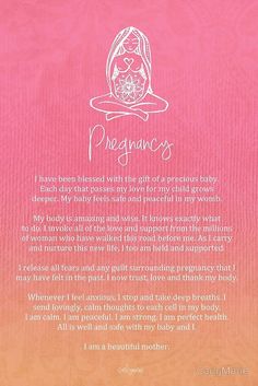 a pink and orange background with the words pregnant