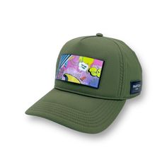 Partch Sense trucker hat kaki with Art Graffiti front patch Luxury Brand Packaging, Urban Logo, Moving To Miami, Green Logo, Urban Chic, Khaki Green, Fabric Bag, Black Interior, Unisex Design