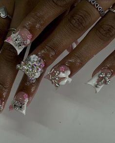 Bookings Available, Junk Nails, Hard Nails, Duck Nails, Colored Acrylic Nails, Girly Acrylic Nails, Dope Nail Designs, Short Square Acrylic Nails, Acrylic Nails Coffin Pink