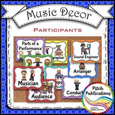 This set provides you with posters for your room for Ensembles and Participants! I needed a way for my students to visually understand the difference between musician, composer, etc. and this was the perfect solution!    This is included in the Rainbow Brights Music Decor Bundle!     144 MB  |  19 pages Posters For Your Room, Teaching Ukulele, Music Class Activities, Elementary Music Teacher, Music Lesson Plans, Elementary Music Classroom