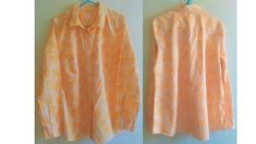 Unused Shirt Blouse from 00's Cotton Neon Orange White Collar and Long Sleeves Women's Vintage Retro Clothing Large Size BLOUSES DETAILS Condition: Excellent - unused Materials: cotton color: orange neon fluorescent- as in last picture Size: large but beter look measurements: Sleeves 62 cm // 24.40'' in Shoulder to Shoulder (from seam to seam) 43 cm //16.92'' in Armpit to Armpit (double that): 55 cm // 21.65''in Waist (double that) 54 cm // 21.25'' in Length: 72 cm // 28.34''in QUESTIONS If you Vintage Retro Clothing, Orange Neon, Vintage Neon, Blue Lingerie, 1980s Dresses, Leotards Ballet, Retro Clothing, Orange Shirt, Retro Women