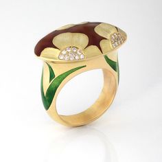 Ring by Ilgiz Fazulzyanov Enameling Jewelry, Haute Jewelry, Sweet Jewelry, Wonderful Flowers, Art Nouveau Jewelry, Jewelry Boards, Enamels, Enamel Jewelry