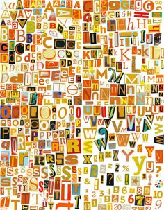 the alphabet is made up of many different types of letters and numbers, all in various colors