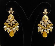 Kundan earrings Kundan Earrings, Onyx, Gold Plate, Plating, Pink, Gold