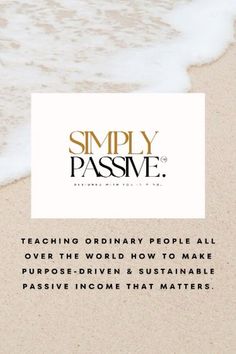 the cover of simply passive magazine, featuring an image of waves crashing on the beach