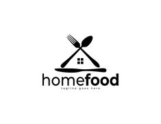 a spoon, fork and knife with the word homefood written below it on a white background