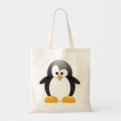 Cute Penguin Tote Bag Color: Natural. Gender: unisex. Age Group: adult. Syprosjekter For Nybegynnere, Animal Photography Dogs, Cactus Bag, Cute Animal Design Tote Shoulder Bag, Black Tote Bag With Animal Design, Cute Tote Bag With Cat Design, Cotton Tote Bag With Cat Design, Handpainted Tote Bags, Bag Badges