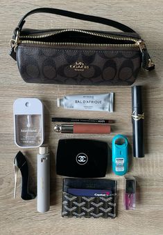 Coach Bag Aesthetic, What's In My Bag Aesthetic, In My Bag Aesthetic, My Bag Aesthetic, Makeup Bag Aesthetic, Everyday Bag Essentials, What's In My Purse, What's In My Bag, School Bag Essentials