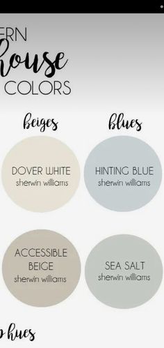 some white and gray paint colors with the words southern house colors on them in different shades