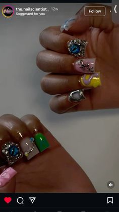 Charms On Nails, Big Mama, Fancy Nails Designs, Drip Nails